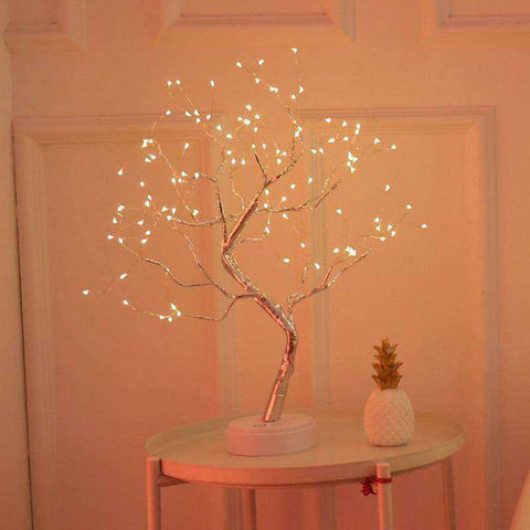 Image of LED Night Light Mini Christmas Tree Copper Wire Garland Lamp