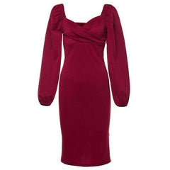 2021 Elegant Women V Neck Off Shoulder Bodycon Dress