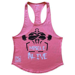 MUSCLE ALIVE Fitness Tank Top Men Bodybuilding Sleeveless