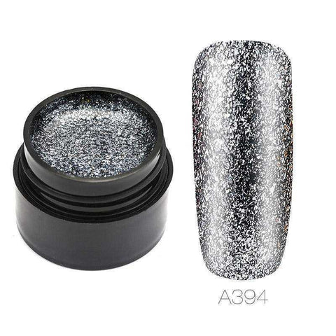 Image of Hybrid Varnishes Gel Nail Polish Set Glitter Platinum Nails Art