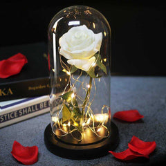 Red Rose In A Glass Dome With LED Light