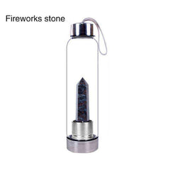 Natural Quartz Gemstone Glass Water Bottle