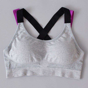 Sports Bra Full Cup Breathable Top Shockproof Cross Back