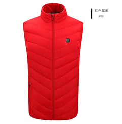 USB Electric Heated Vest Cotton Coat Camping Hiking Thermal Warmer Jacket