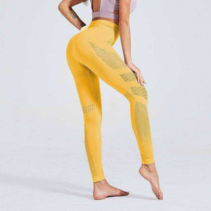 Aesthetic Sexy High Waist Breathable Yoga Pants Seamless Athletic Leggings For Women