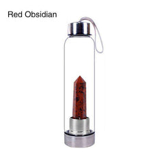 Natural Quartz Gemstone Glass Water Bottle