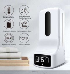 New Wall Mounted Touchless No Contact K9 Infrared Lcd Temperature Thermometer Sanitizer Sensor Machine With Automatic Liquid Soap Dispenser