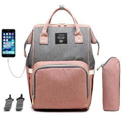 USB Diaper Bag Baby Care Large Capacity Maternity Waterproof Backpack