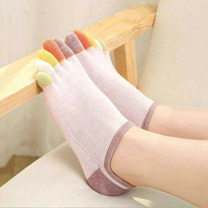 1 Pair Cotton Five-Finger Women Colorful Toe Socks