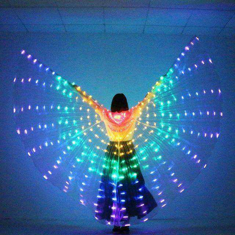 Image of LED Luminous Veil - Rainbow Color Wings Costume