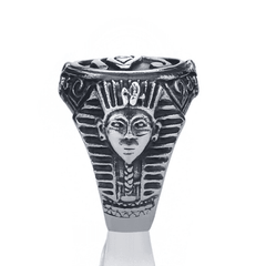 Men Stainless Steel Rings Egyptian Eye of Horus Cross of Life