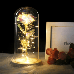 Red Rose In A Glass Dome With LED Light