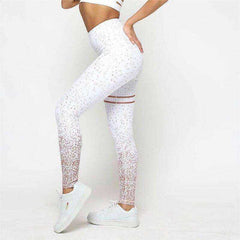 Women High Waist Glittered Push Up Workout Leggings