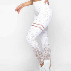 High Waist Fitness Gold Print Leggings