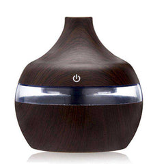 2020 Aesthetic Led Usb Essential Aroma Oil Diffuser Ultrasonic Wood Grain Air Humidifier