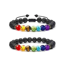 7 Chakra Awakening Healing Lavastone Crystal Bracelet
