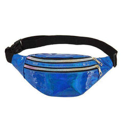 Holographic Waist Belt Bag Women Pink Silver Fanny Geometric Pack