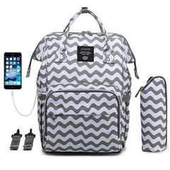 USB Diaper Bag Baby Care Large Capacity Maternity Waterproof Backpack