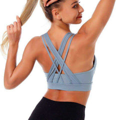 Aesthetic Sports Bra Tank Top With Cross Strap For Women