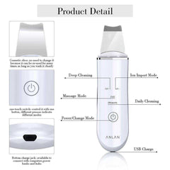 Ultrasonic Skin Scrubber Face Cleanser Peeling Shovel Vibration Massager