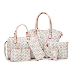 Women's Fashion Leather Bags 6 Piece Set Designer
