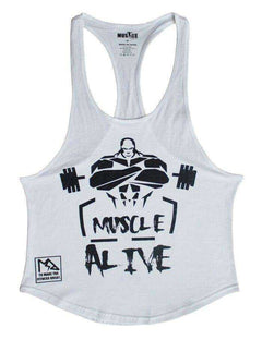 MUSCLE ALIVE Fitness Tank Top Men Bodybuilding Sleeveless