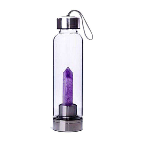 Image of Direct Drinking Natural Glass 500ML Crystal Healing Bottle