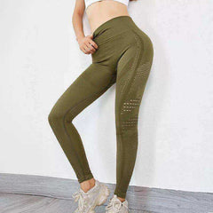 Aesthetic Sexy High Waist Breathable Yoga Pants Seamless Athletic Leggings For Women