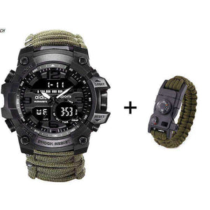 LED Military Electronic Wristwatches with Compass 30M Waterproof