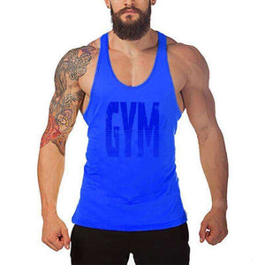 Men's Y Back Brand Bodybuilding and Fitness Clothing Cotton sleeveless shirts