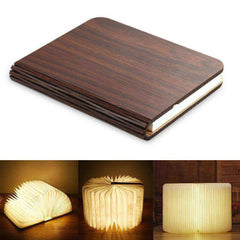Foldable Magnetic Wooden Book LED Light Lamp