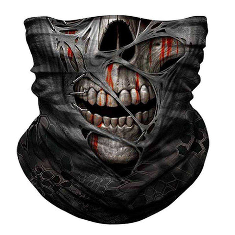 3d Seamless Neck Bandana Demon Skull Facemask Headwear