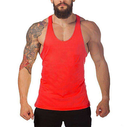 Image of Men's Y Back Brand Bodybuilding and Fitness Clothing Cotton sleeveless shirts