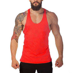 Men's Y Back Brand Bodybuilding and Fitness Clothing Cotton sleeveless shirts