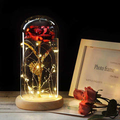 Red Rose In A Glass Dome With LED Light
