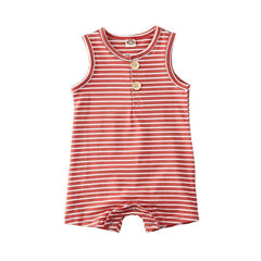 Summer Newborn Infant Baby Boy Girl Sleeveless Striped Romper Clothes