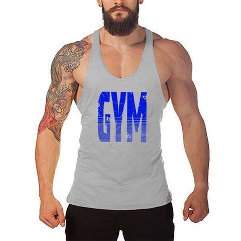 Image of Men's Y Back Brand Bodybuilding and Fitness Clothing Cotton sleeveless shirts