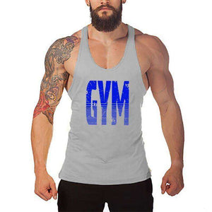 Men's Y Back Brand Bodybuilding and Fitness Clothing Cotton sleeveless shirts