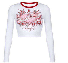Rib Knitted Skinny Tie Dye Print Streetwear Ruffle Crop Top T-Shirt Women