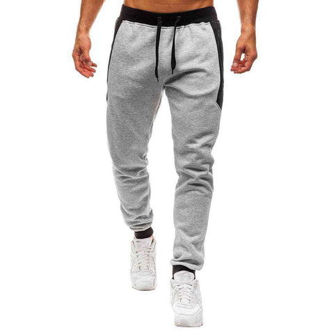 Image of Men's Casual Cotton Tights Gray  Long Ankle Super Elastic Trousers/Pants