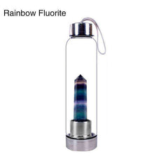 Natural Quartz Gemstone Glass Water Bottle
