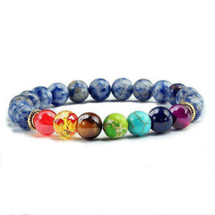 Natural Stone Tiger Eye 7 Chakra Bracelets