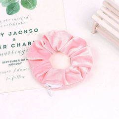 New Velvet Tencel Zipper Pocket Hairband Elastic  Accessories