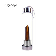 Natural Quartz Gemstone Glass Water Bottle