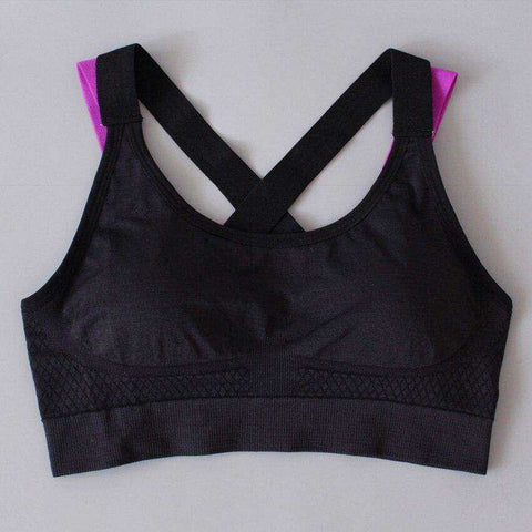 Image of Sports Bra Full Cup Breathable Top Shockproof Cross Back