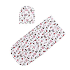Baby Swaddle Blanket & Cap Newborn Cocoon Wrap