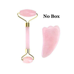 Rose Quartz Slimming Face & Jade Facial Massage Roller Stone Skin Massage Set Box