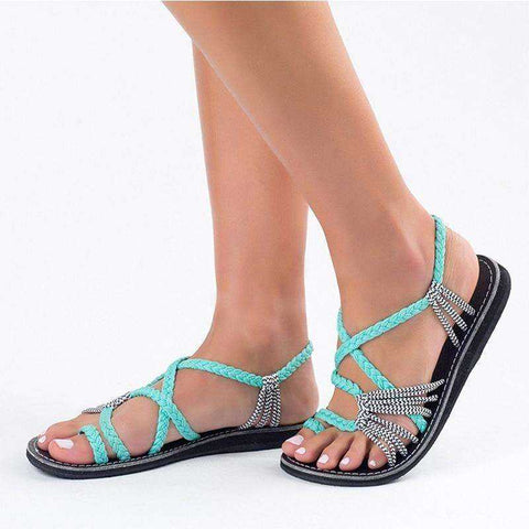 Image of 2021 Boho Handmade Breathable Braided Sandals