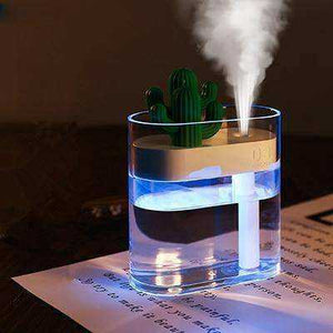 Ultrasonic Air Humidifier Clear Cactus Color Light Mist Maker