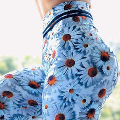 High Waist Designer Crochet Knit Print Push Up Leggings